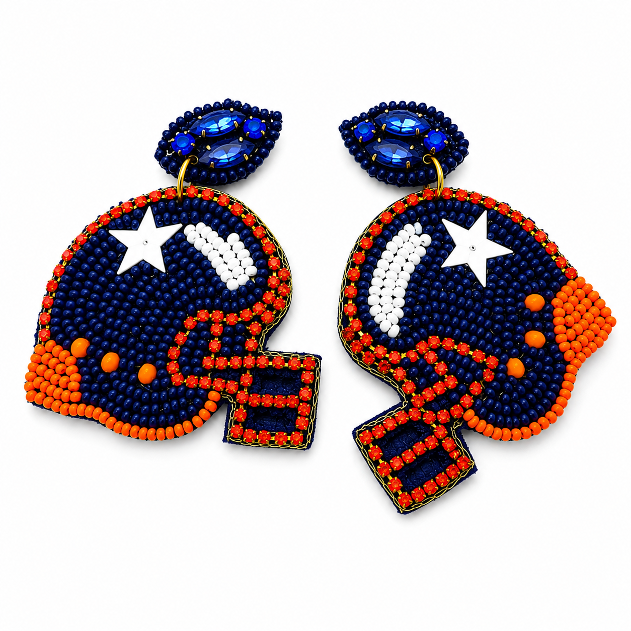 Sparkle Football Helmet Earrings