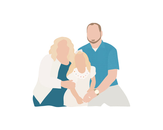 Custom Faceless Portrait Illustration – Personalized Keepsake